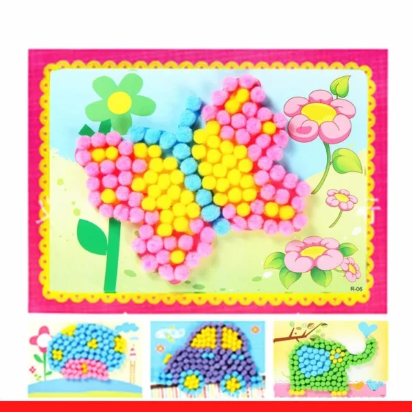 Plush Ball Painting Stickers Creative DIY Handmade Material