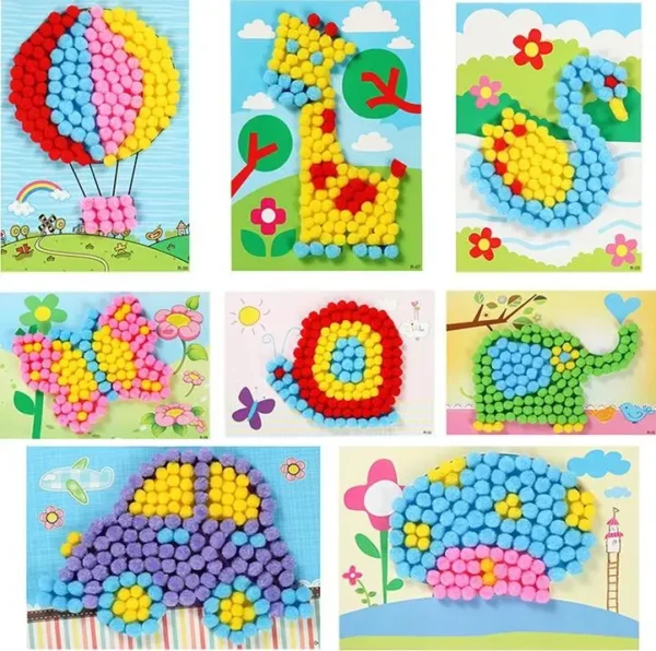 Plush Ball Painting Stickers Creative DIY Handmade Material