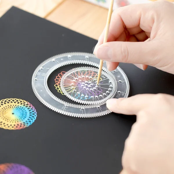 Interlocking Gears Wheels Geometric Ruler Drawing Accessories