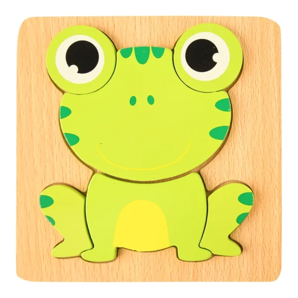 High Quality 3D Wooden Puzzle Baby Cartoon Animal Traffic Jigsaw