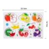 Montessori Puzzles Jigsaw Cartoon Animals Fruits 3D Puzzles Educational