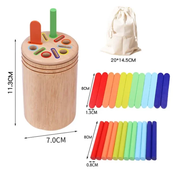 Wooden Matching Montessori Color Sticks for Math Learning