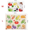 Montessori Puzzles Jigsaw Cartoon Animals Fruits 3D Puzzles Educational