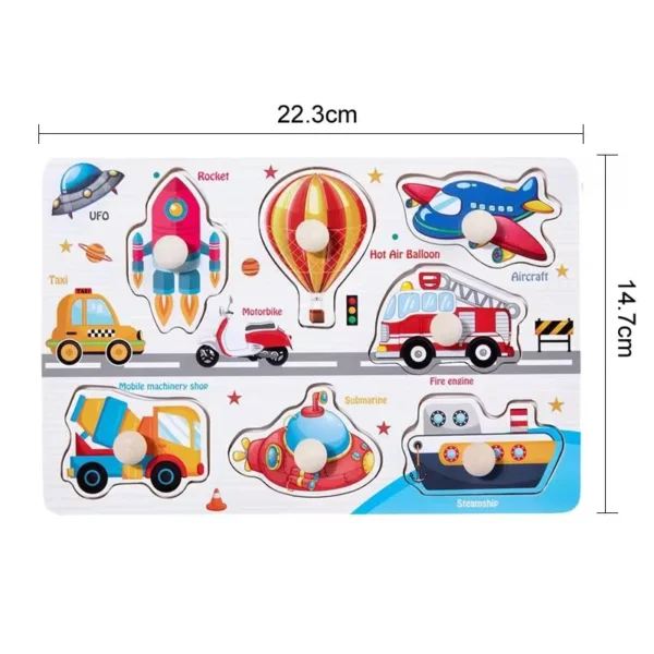 Montessori Puzzles Jigsaw Cartoon Animals Fruits 3D Puzzles Educational