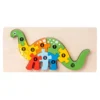 3D Stereoscopic Montessori Wooden Puzzle Cartoon Dinosaur Animal