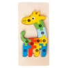 3D Stereoscopic Montessori Wooden Puzzle Cartoon Dinosaur Animal