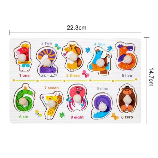 Montessori Puzzles Jigsaw Cartoon Animals Fruits 3D Puzzles Educational