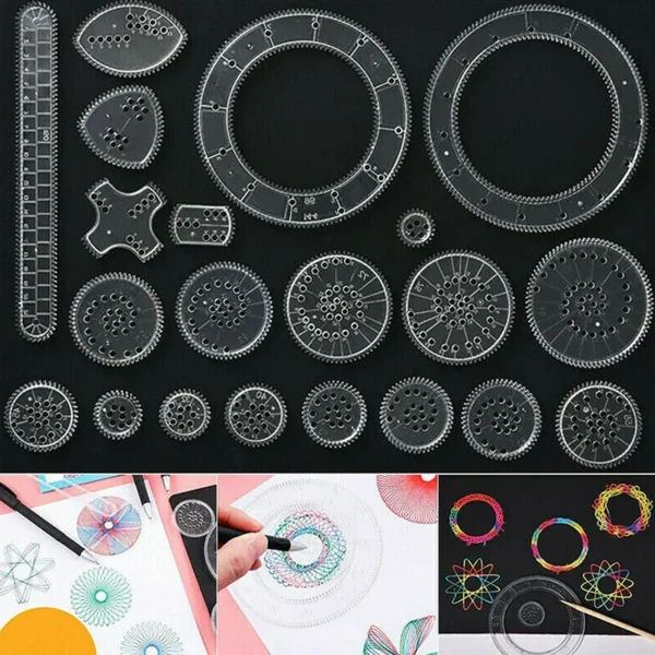 Interlocking Gears Wheels Geometric Ruler Drawing Accessories