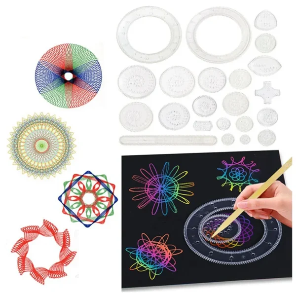 Interlocking Gears Wheels Geometric Ruler Drawing Accessories
