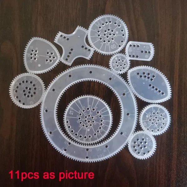 Interlocking Gears Wheels Geometric Ruler Drawing Accessories