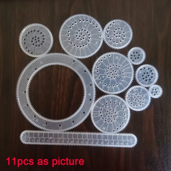Interlocking Gears Wheels Geometric Ruler Drawing Accessories