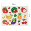 Montessori Puzzles Jigsaw Cartoon Animals Fruits 3D Puzzles Educational