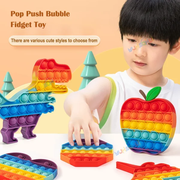 Rainbow Pop Push Bubblle Fidget Anti Stress