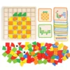 Montessori Wooden Mosaic Puzzle – 120-Piece Creative Shape Learning Set