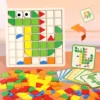 Montessori Wooden Mosaic Puzzle – 120-Piece Creative Shape Learning Set