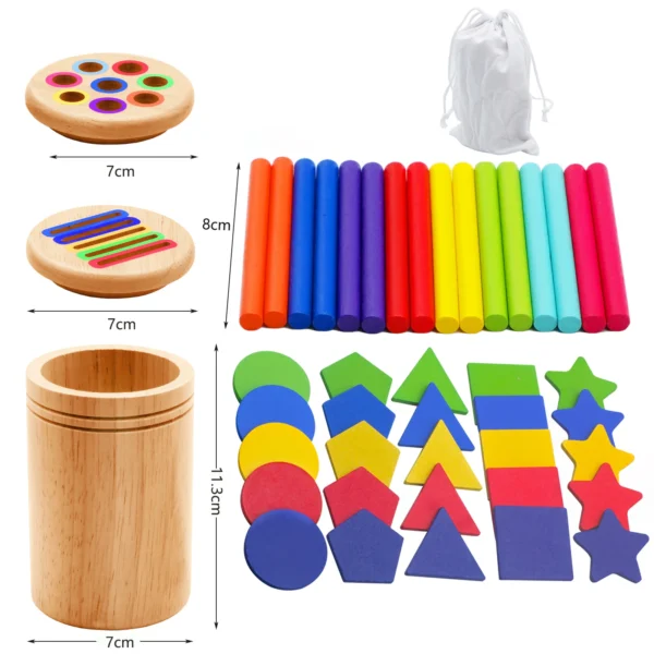 Wooden Matching Montessori Color Sticks for Math Learning