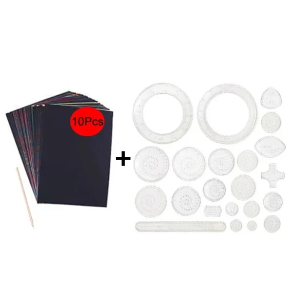 Interlocking Gears Wheels Geometric Ruler Drawing Accessories