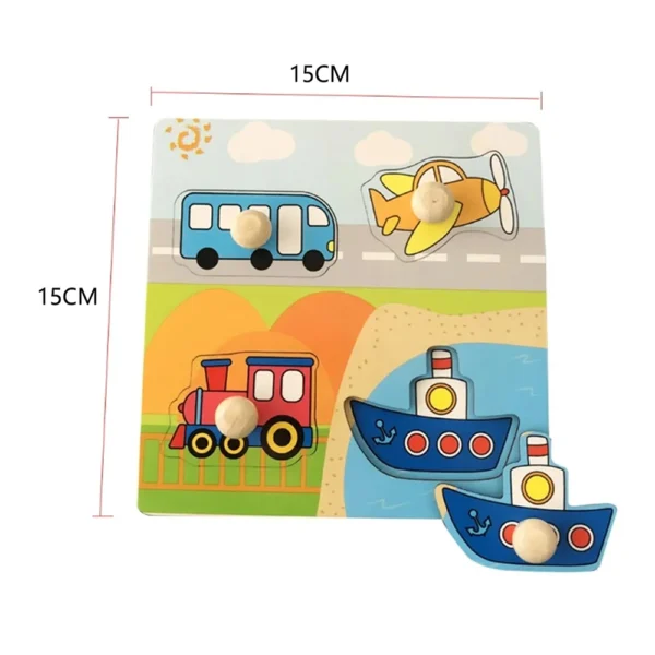 Montessori Puzzles Jigsaw Cartoon Animals Fruits 3D Puzzles Educational