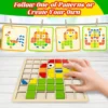 Montessori Wooden Mosaic Puzzle – 120-Piece Creative Shape Learning Set