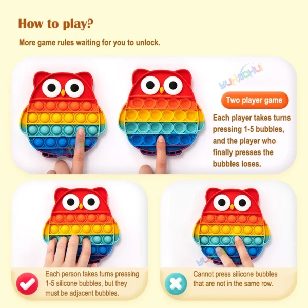 Rainbow Pop Push Bubblle Fidget Anti Stress